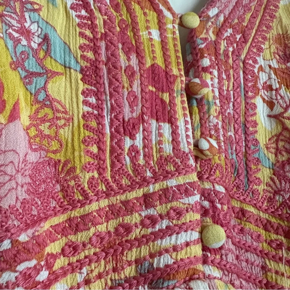 Torrid Peach Floral Gauze Hi-Lo Dress Sz 00 M‎ 10